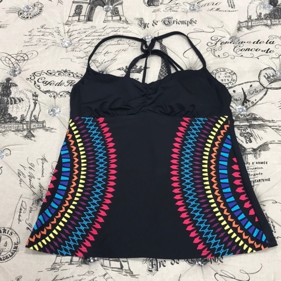 Laundry By Shelli Segal Patterned Strappy Tankini - Picture 3 of 9